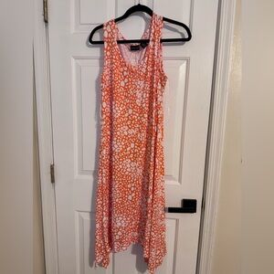 Rachel Zoe White and Orange Sleeveless Maxi Sundress